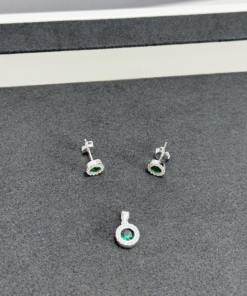 B2-37 CONJUNTO REDONDO IMPORTADO CRAVEJADO PESO APROXIMADO 2,25g Lote 17