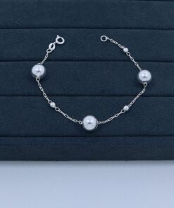 H2-41 Pulseira Feminina peso aproximado 3,7gBola 8mm Lote 16