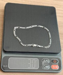 L3-50 Pulseira  3x1 Fígaro 3mm  N F080 3g   Lote 1