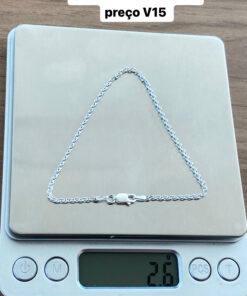 L5-15 Pulseira  Cartier Cadeado 2mm F060,  2.6g  Lote 3