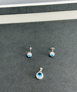 B6-16 Conjunto Redondo Cravejado Importado 3,25g Lote 17