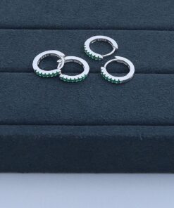 E1-53 Argola Cravejada Importada Verde 1.65g Lote 18