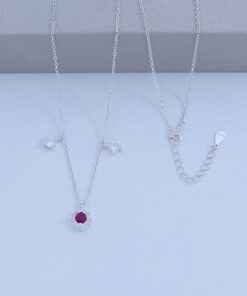 C1-33 Colar Cravejado Importado Prata 925 Peso Aproximado 2,3g Lote 17