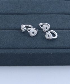 E3-17 Argola Cravejada Importada Coração 2.4g Lote 18