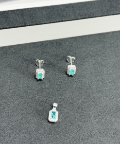 B2-23 CONJUNTO RETANGULAR CRAVEJADO IMPORTADO  2,25g Lote 17