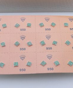 K1-5 Brinco Quadrado Cravejado Verde Esmeralda minimo 6und.