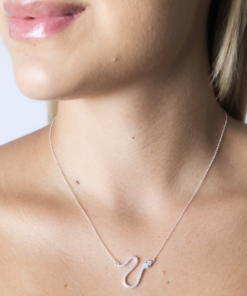 B2-91 Colar Cravejado Cobra Importado Prata 925 Peso Aproximado 2,4g Lote 17