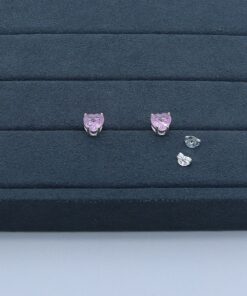 J2-27 Brinco Coração Rosa 1.95g Lote 19