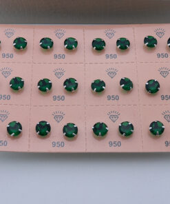 K5- BRINCO REDONDO 8MM ESMERALDA MÍN. 6 UNID.