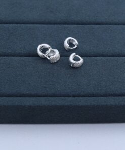 E2-47 Argola Cravejada Importada  4 Fileiras P 8mm 1,4g Lote 18