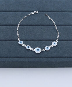 H1-85 Pulseira Olho Grego Peso Aproximado 2,2g Lote 16