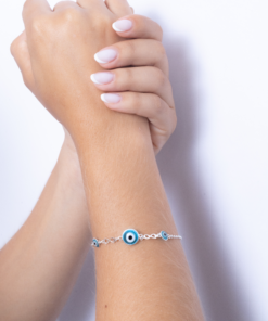 H2-88 Pulseira  Olho Grego Peso Aproximado 2,1g Lote 16