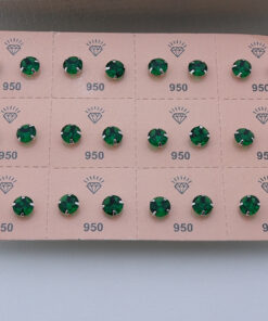 BRINCO REDONDO 7MM ESMERALDA MÍN. 6 UNID.