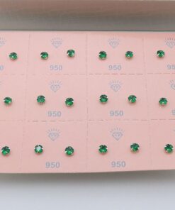 K1-8 Brinco Redondo Verde Esmeralda 4mm