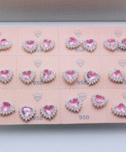 J2-108 Brinco Coração Cravejado 2.47g Lote19