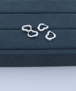 E2-6 Argola P Cravejada Coração Importada  1,2g Lote 18