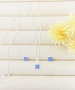 B4-94 Conjunto C/ Corrente Quadrado Cravejado  2,2g Lote  17