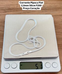 L1-21 CORRENTE PIPOCA FLAT 2,6MM 50CM F260  LOTE 5