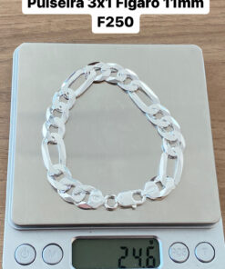 L2-40 Pulseira 3 X1 Figaro 11mm F250  24,60g  Lote 1
