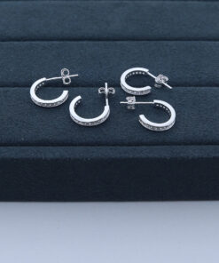 E2-46 Brinco Argola Cravejado Importado 12mm 1,6g Lote 18