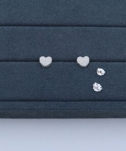 J1-14 Brinco Coração Cravejado 1.26g Lote 19