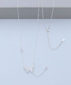 C3-80 Colar Borboleta Cravejada Importada Peso Aproximado 2.85g Lote 17