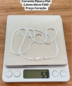 L3-17 CORRENTE PIPOCA FLAT 2,6MM 60CM F260 LOTE 5