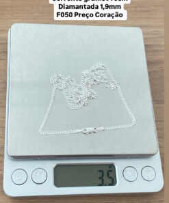 L1-55 CORRENTE GRUMET DIAMANTADA 1,9MM 70CM  LOTE 5