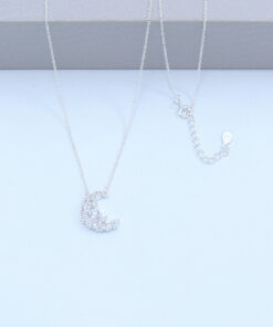 B2-67 Colar Cravejado Estrela Importado Prata 925 Peso Aproximado 2,6g Lote 17