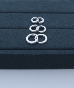 E1-81 Trio Argola 8/10/12mm Cravejado Importado 3,1g Lote18