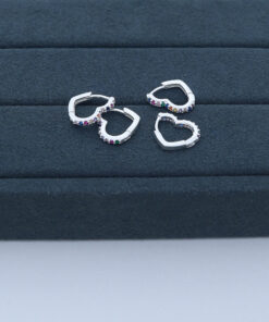 E2-37 Argola Coração Colorida 1,4g Lote 18