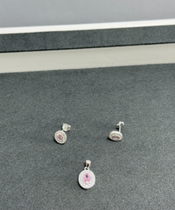 B2-42 CONJUNTO OVAL CRAVEJADO IMPORTADO  2,7g Lote 17