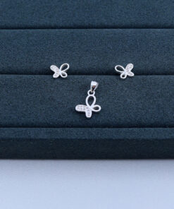 B1-33 CONJUNTO BORBOLETA CRAVEJADO IMPORTADO 1,8g   Lote17