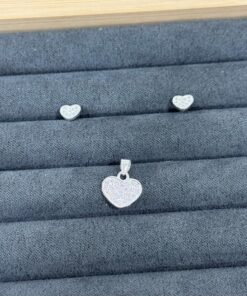 C3-86 Conjunto Coração Cravejado Importado  1,8g Lote 17