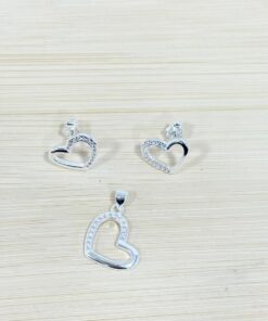 Alternative view of C3-73 Conjunto Coração Vazado Cravejado Importado  2,4g Lote 17