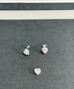 B6-52 Conjunto Coração Cravejado Cristal  2,5g Lote 17