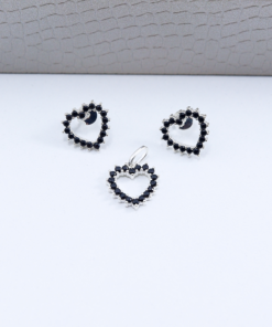 B1-16 CONJUNTO CORAÇÃO PRETO 1,95g Lote 17