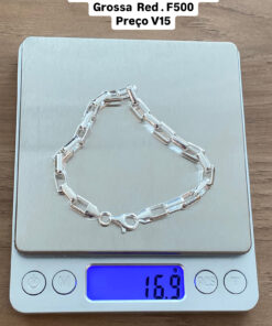 Pulseira Veneziana Longa Grossa  RED. F550, 16.9g  Lote 3