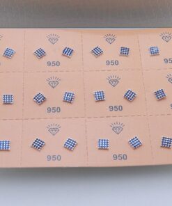 K1-31 Brinco Quadrado Cravejado Azul  minimo 6und.