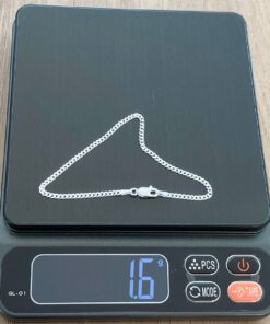 L3-33 Pulseira Grumet Diamantada 18,5cm 2,1mm B F060, 1,6g  Lote 4