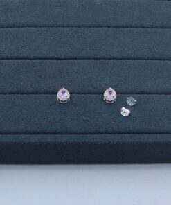 J1-67 Brinco Gota Rosa Cravejada 1.62g Lote 19