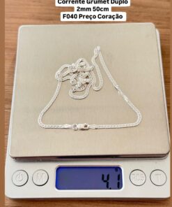 L3-29 CORRENTE GRUMET DUPLO 2MM 50CM  LOTE 5