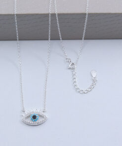 B5-78 Colar Olho Grego Cravejado Importado Peso Aproximado 2,2g Lote 17