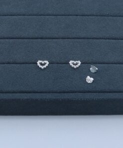 J2-111 Brinco Coração Cravejado Cristal 1.44g Lote 19