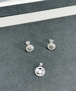 B6-18 Conjunto Coração Cravejado Importado  2,65g Lote  17