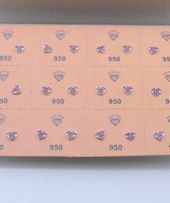 J2-74 BRINCO LUXO CRAVEJADO ROSA, MÍNIMO 6 PARES