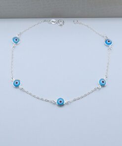 H1-56 Tornozeleira Olho Grego 2.14g Lote16