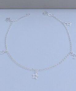 H1-27 Tornozeleira Lua/Estrela  2.8g Lote 16