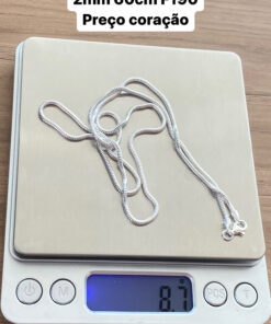 L5-47 CORRENTE RABO DE RATO OCA 2MM 60CM F190  LOTE 5