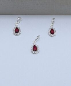 F2-45 Pingente agora Cravejado Vermelho   0.73g Lote 19